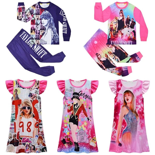 New Children's Singer 1989 T-shirt Pants Pajama Set Pajama Evening Dress