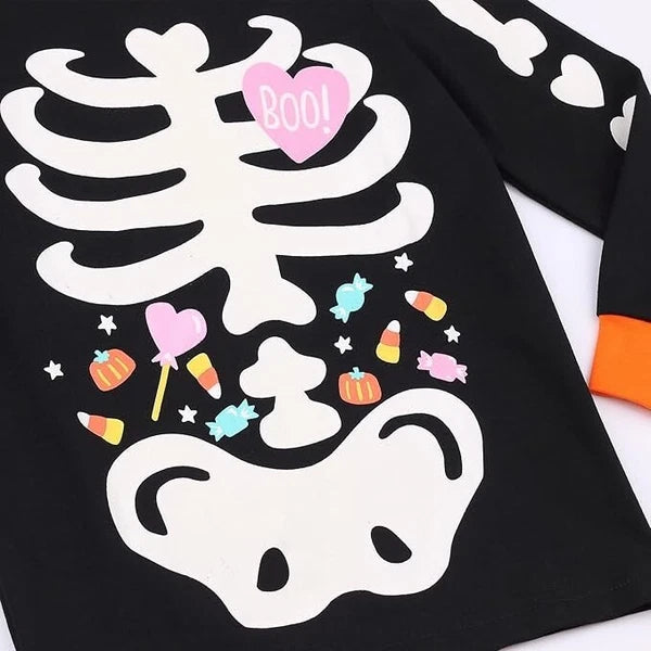 Skeleton Glow in the Dark Halloween Unisex Pyjamas Bones Nightwear Boys and Girl