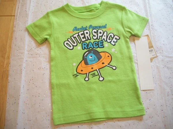 CARTER'S 2 PIECE SLEEPWEAR PAJAMAS BOYS ROCKET POWERED ~  GLOWS IN THE DARK NWT