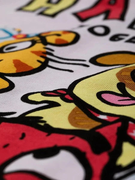 Love Monster Pyjamas Unisex Boys Girls Kids Happy Together Red Long Sleeve