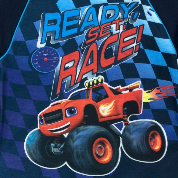 Boys Blaze and the Monster Machines Pyjamas Matching PJs Nightwear Set Navy Blue