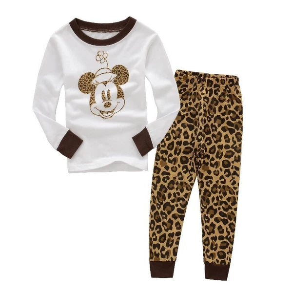 Kids Boy Girls Micky Minie Mouse Pyjamas Pjs Set Sleepwear Long Sleeve Nightwear