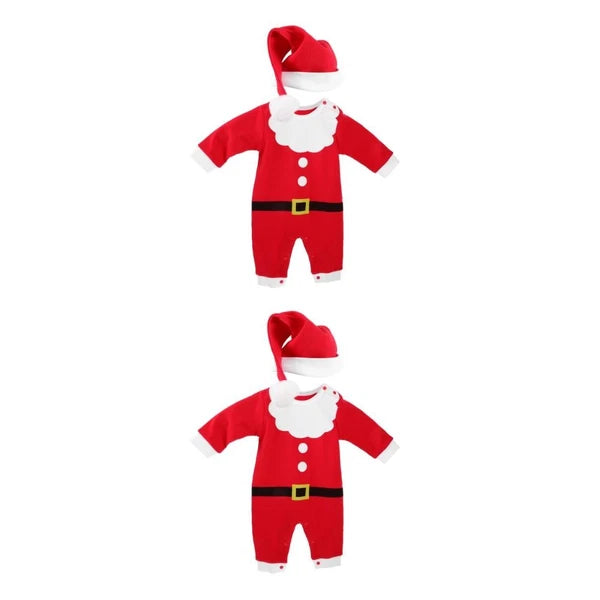 1 Set of Newborn Christmas Pajamas Cotton Long Sleeve Sleepwear Kids Pajamas