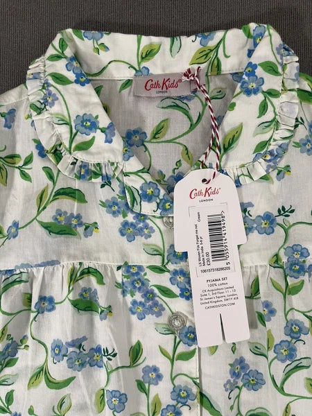Cath Kidston Girls Light Forget Me Not Long Sleeve Woven PJs RRP £30