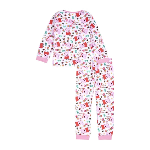 Peppa Pig Girls Pyjamas AOP Pjs Set, Official Peppa Pig Nightwear Merchandise