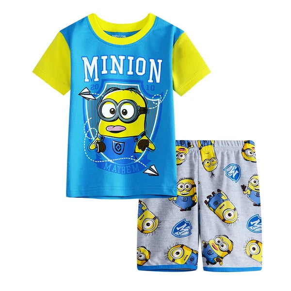 Kids Boys Girls Minions Nightwear Pyjamas Short Sleeve T-Shirt Shorts PJs Set UK