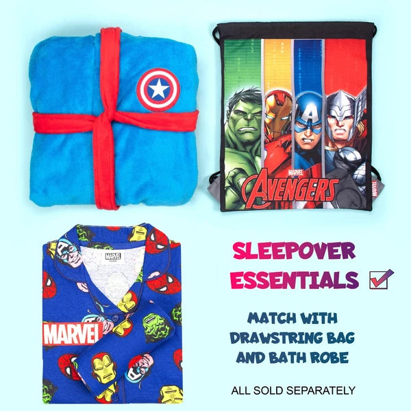 Marvel Pyjama for Boys Button Down PJ Set Superheroes Cotton Christmas Gift