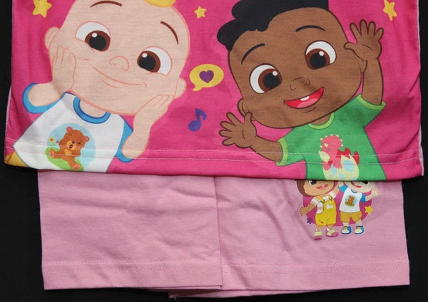 COCOMELON Girl's Pink Short Pyjamas/ Shorty PJs/ Summer PJs in Sizes 1-4 Years