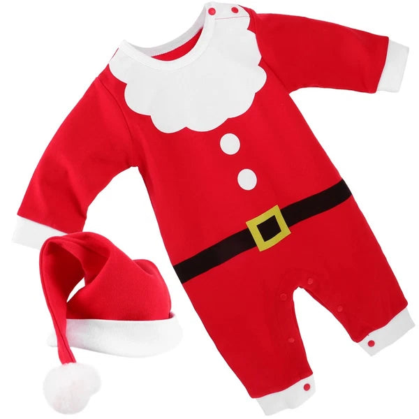 1 Set of Newborn Christmas Pajamas Cotton Long Sleeve Sleepwear Kids Pajamas