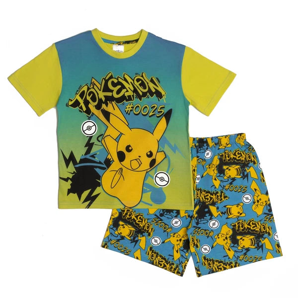 Pokémon Pyjamas Boys Pikachu #0025 Shorts Top Nightwear Pjs  Kids Pokemon