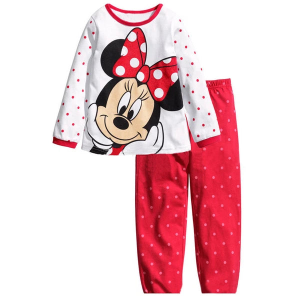 Kids Boy Girls Micky Minie Mouse Pyjamas Pjs Set Sleepwear Long Sleeve Nightwear