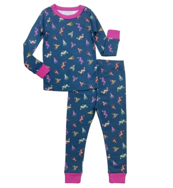 Wonder Nation Toddler Girl Tight Fit Blue Dragonfly Pajama Set, 2-Piece NWT