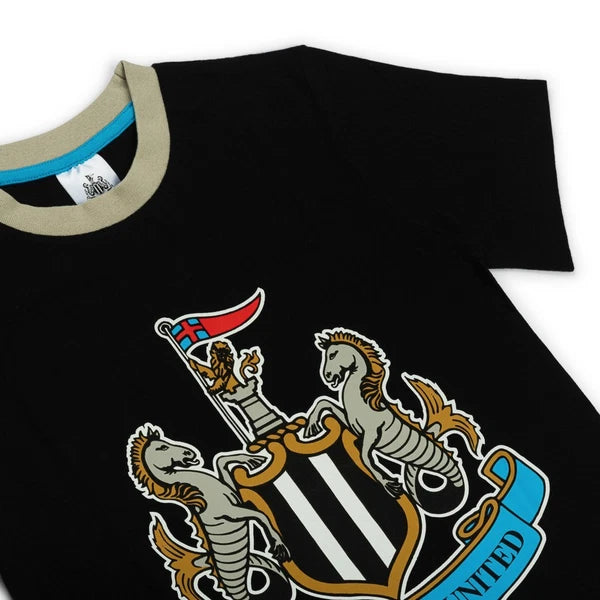 Newcastle United F.C Boys Short Pyjamas 100% Cotton PJs Official Merchandise