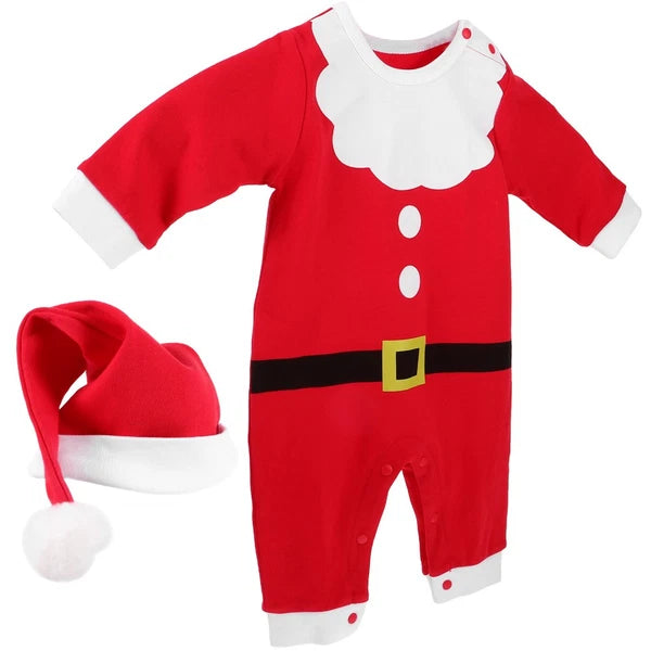 1 Set of Newborn Christmas Pajamas Cotton Long Sleeve Sleepwear Kids Pajamas