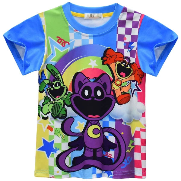 New Children's CatNap Smile Animal Clothing T-shirt Pants Pajama Set Gift