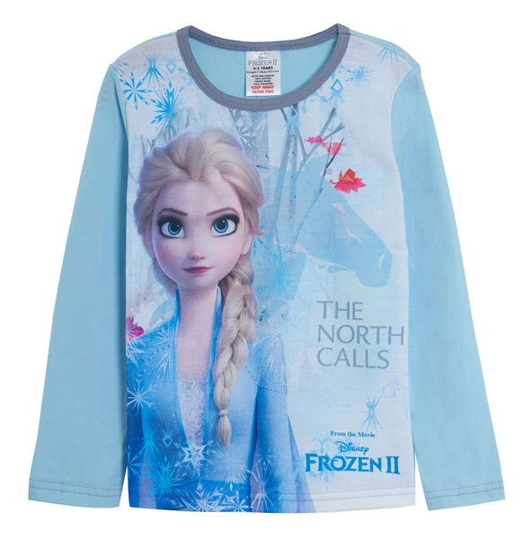 Girls Frozen Pyjamas Elsa PJs Size 2-8 Years Blue Long Sleeved Trouser Disney