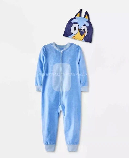 Bluey Pajamas Boys Girl Union Suit Costume Toddler 2 3 One Piece Blanket Sleeper