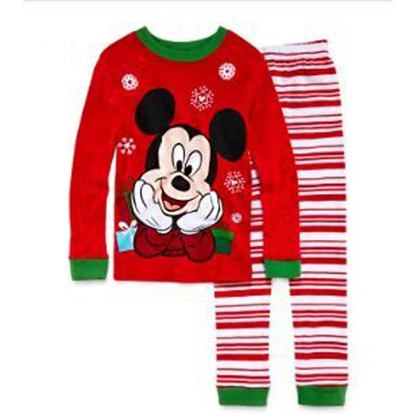 Kids Boy Girls Micky Minie Mouse Pyjamas Pjs Set Sleepwear Long Sleeve Nightwear