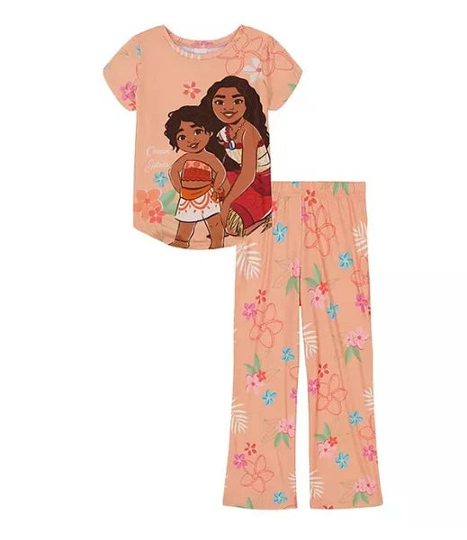 Disney Princess Moana and Simea Ocean Sisters Girl's Short-Sleeved Pajama Set