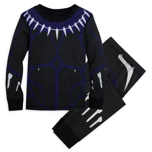 MARVEL BLACK PANTHER COSTUME PAJAMAS FOR BOYS NWT SIZES 3,4,5,6,7,8,10