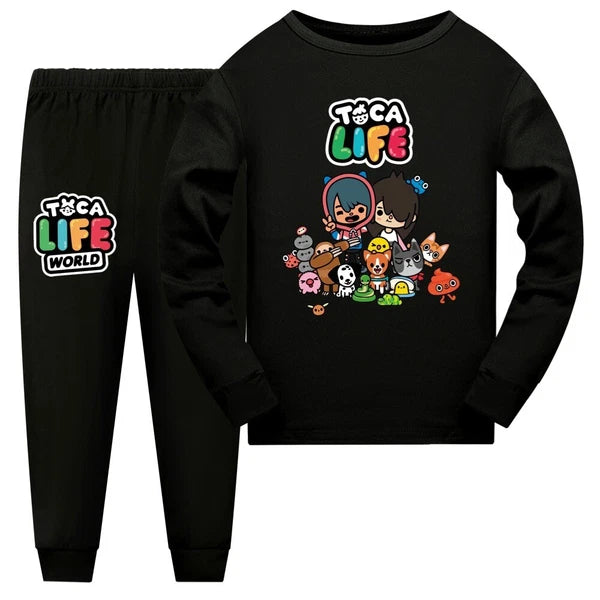Children's TOCA LIFE T-shirt Hoodie Pants Sports Set Sleepwear Birthday Gift