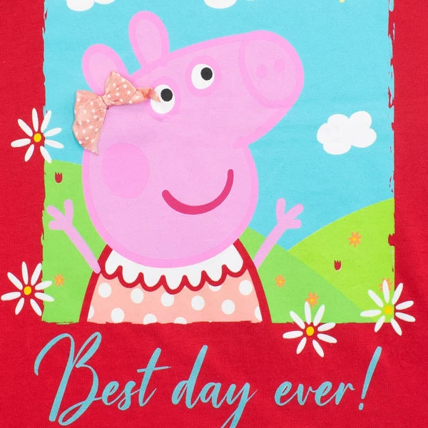 Peppa Pig Pyjamas 18 24 Months 2 3 4 5 6 7 8 Years PJ Set Red Blue Pink Daisies