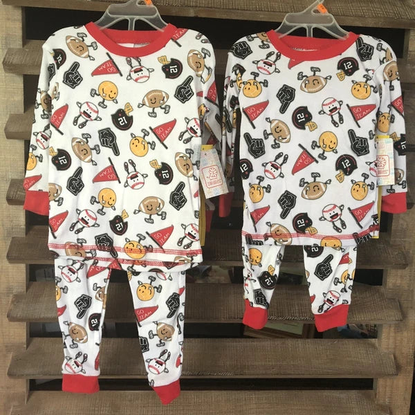 Swiggles Boys Sports Theme Emoji Pajama Sets Snug Fit Long Sleeve/Pants CR-27-28