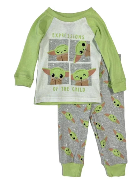 Star Wars Infant Boys Green 2PC Expressions Of The Child Yoda  Pajama Set