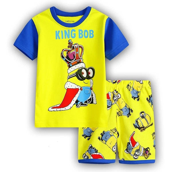 Kids Boys Girls Minions Nightwear Pyjamas Short Sleeve T-Shirt Shorts PJs Set UK
