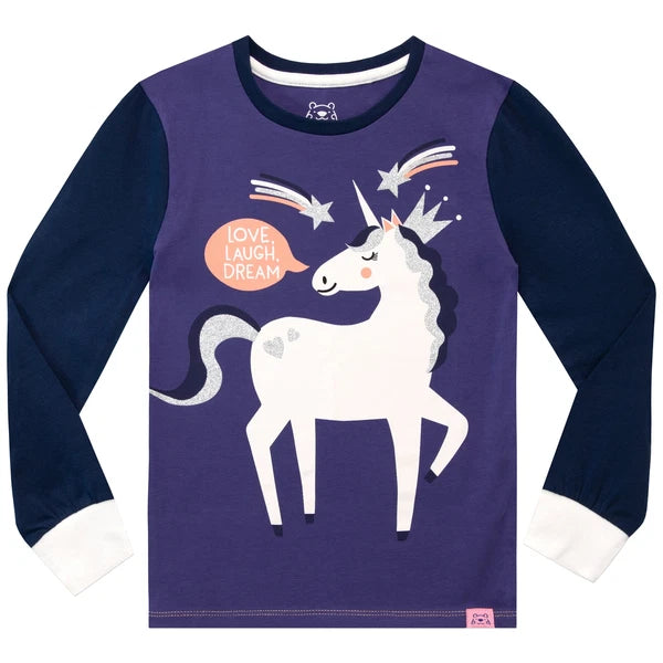 Unicorn Snuggle Fit Pyjamas 3 4 5 6 7 8 9 10 11 12 Years PJs Nightwear Black