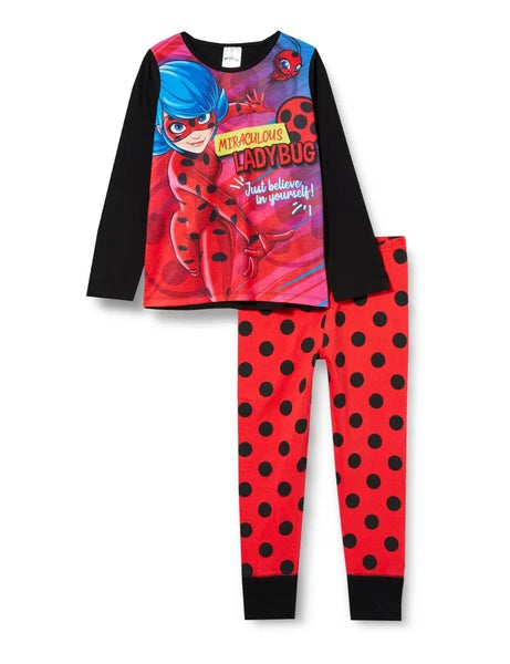 Miraculous Ladybug Girls Pyjamas, Kids Cotton Superhero PJs Age 3 to 11 Years