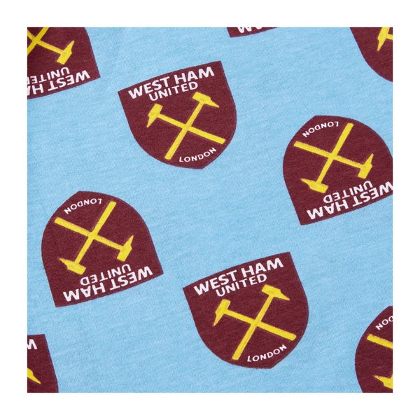 West Ham United FC Boys Short Pyjamas, Summer Football Pjs, Official Merchandise