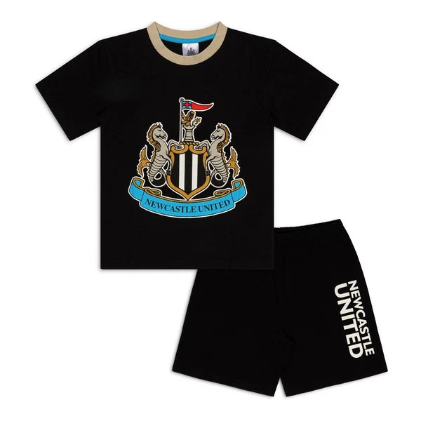 Newcastle United F.C Boys Short Pyjamas 100% Cotton PJs Official Merchandise