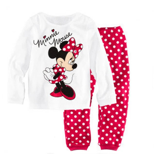 Kids Boy Girls Micky Minie Mouse Pyjamas Pjs Set Sleepwear Long Sleeve Nightwear