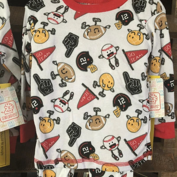 Swiggles Boys Sports Theme Emoji Pajama Sets Snug Fit Long Sleeve/Pants CR-27-28