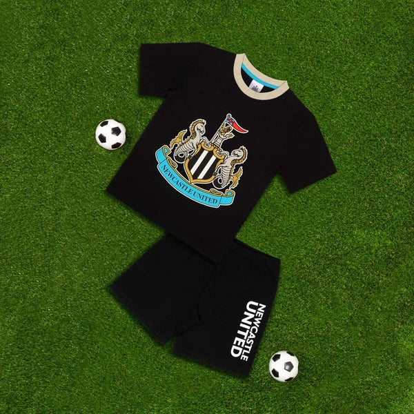 Newcastle United F.C Boys Short Pyjamas 100% Cotton PJs Official Merchandise