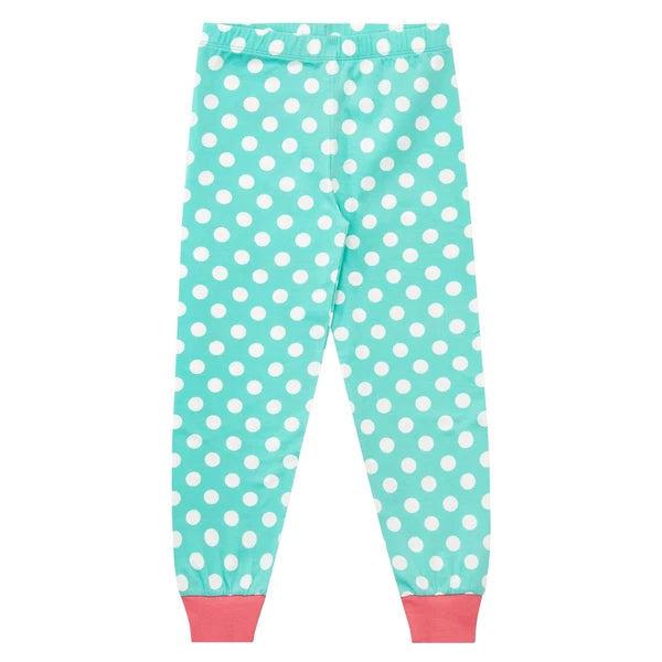 Princess Pony Pyjamas Kids Girls 3 4 5 6 7 8 9 10 Years PJs Polka Dots Teal Blue